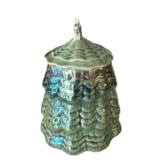 Anthropologie Merry Luster Holly Tree Lidded Stoneware Coffee Tea Mug Cup NWT - Picture 5 of 8